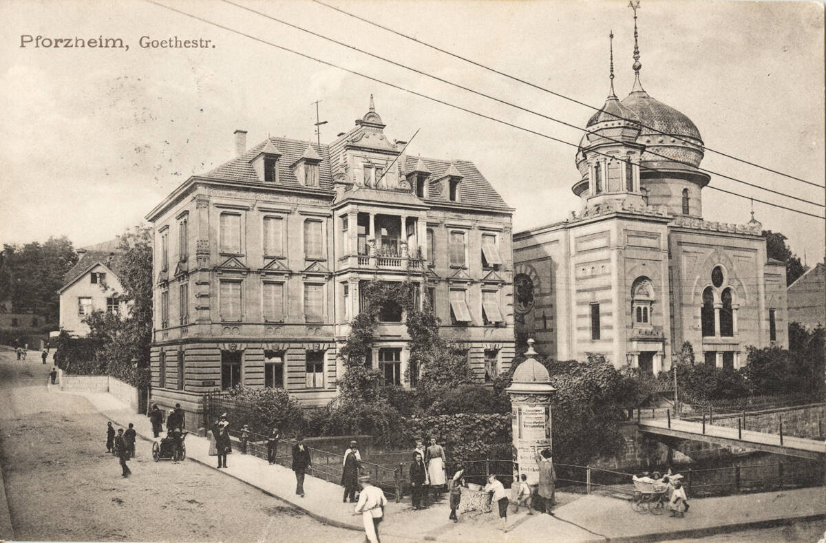 Die alte Synagoge in Pforzheim vor der Zerstörung